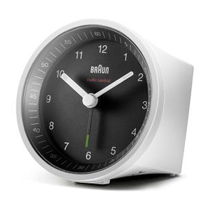 Réveil Braun blanc à cadran noir, radio-piloté et silencieux BC07WB-DCF