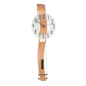 Pendule murale Kennington 70644-382200, mouvement à quartz à balancier, en hêtre
