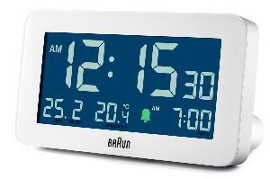 Réveil digital blanc Braun radio-piloté, BC10W-DCF