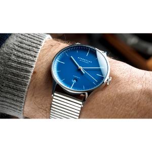 Montre AUTOMATIQUE ASTHET EDITION LUMARE bleu argent - Bracelet métallique argent S02-ASL06-ME06