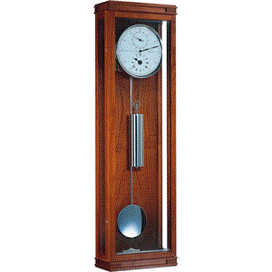 Régulateur Greenwich 70875-160761, mouvement mécanique à balancier, boîtier en merisier