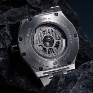 AIKON-IC Automatic Frozen Carbon bleu 43mm AC6008-SSL20-430-2 