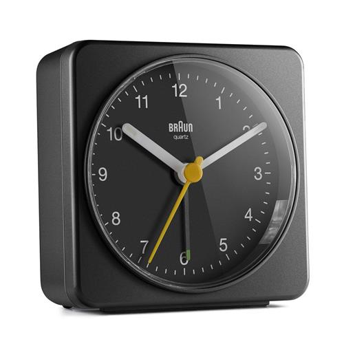 Réveil Braun carré noir silencieux XL 78mm BC03B