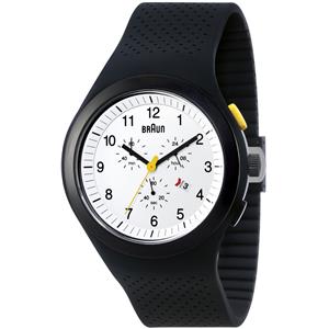 Montre Braun Sport Chronographe noire 46mm, bracelet caoutchouc, BN0115WHBKBKG