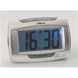 Rveil digital quartz argent, fonction rtro-clairage, lumire automatique PR1669-19