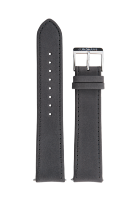 Bracelet de montre en cuir noir et boucle titane Junghans max bill 20mm n°6806