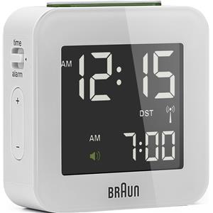 Réveil digital Braun carré blanc, radio-piloté, BC08WHWH-RC