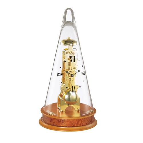 Pendule à poser Leyton 22716-160791, mouvement mécanique squelette 14 jours, à balancier, en merisier