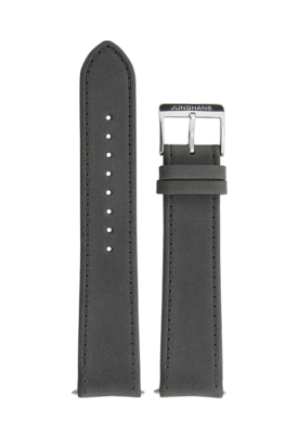 Bracelet de montre en cuir gris et boucle titane Junghans max bill 20mm n°6808