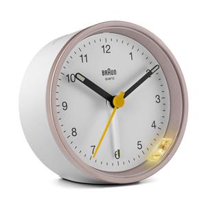 Réveil Braun rond silencieux blanc à lunette rose BC12PW