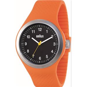 Montre Braun Sport Orange 46mm, bracelet caoutchouc, BN0111BKORG