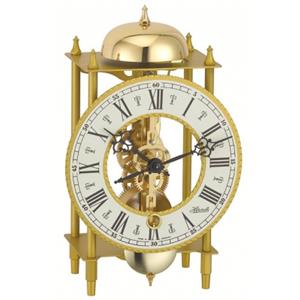 Pendule à poser, 23004-000711, mouvement squelette 14 jours, doré, mouvement et cloche en laiton