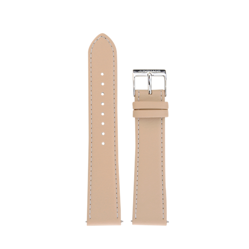 Bracelet de montre en cuir beige crème Junghans Meister Driver Handaufzug 20mm n°6435 - Petite taille