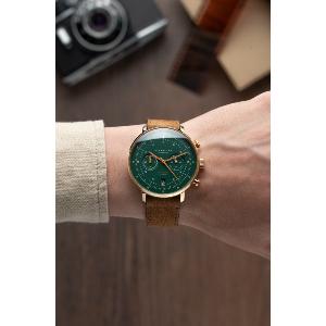 HAMBURG CHRONO édition vintage dorée verte daim brun S01-HCV22-WL02