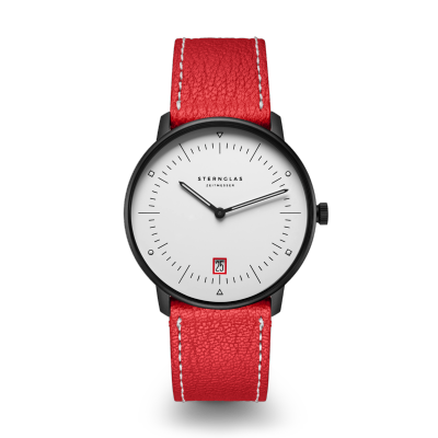 Montre NAOS EDITION BAUHAUS III - Bracelet cuir rouge S01-NAB15-CA02