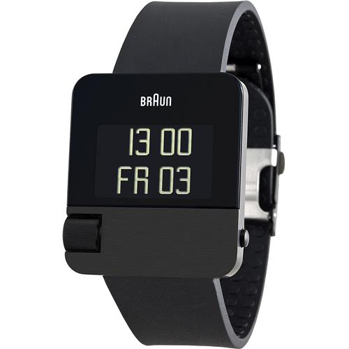 Montre Braun Matrix Prestige noire 36x42 mm, bracelet caoutchouc, BN0106BKBKG