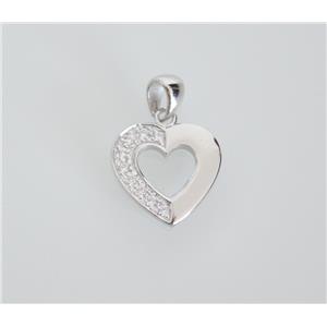 Pendentif coeur argent 925 millièmes avec zirconiums - 49130