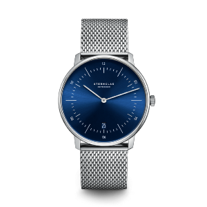 Montre NAOS bleue acier sur milanais S01-NA06-MI04