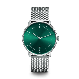 Montre NAOS taille soleil vert argent - Bracelet milanais argent S01-NA08-MI04