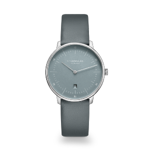 Montre dame NAOS XS EDITION FLORA bleu glacier argent - Bracelet cuir bleu S01-NDF17-KL10