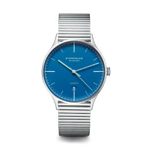 Montre AUTOMATIQUE ASTHET EDITION LUMARE bleu argent - Bracelet métallique argent S02-ASL06-ME06