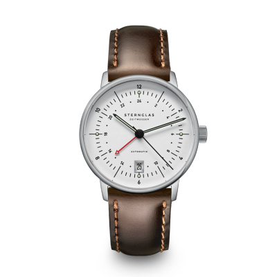 NAOS Pro GMT automatique argenté cuir noir S02-NG10-BR03