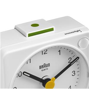 Réveil carré blanc Braun silencieux à éclairage, BC02XW