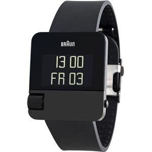 Montre Braun Matrix Prestige noire 36x42 mm, bracelet caoutchouc, BN0106BKBKG