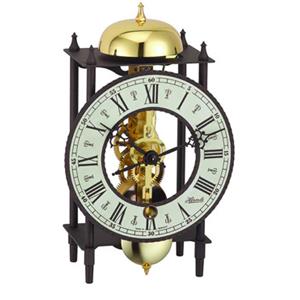 Pendule à poser, 23001-000711, mouvement squelette 14 jours, noir, mouvement et cloche en laiton