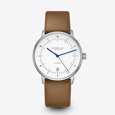 Montre NAOS AUTOMATIQUE white - cuir premium cognac S02-NA44-PR01