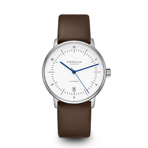 Montre NAOS AUTOMATIQUE white - cuir premium marron S02-NA44-PR04