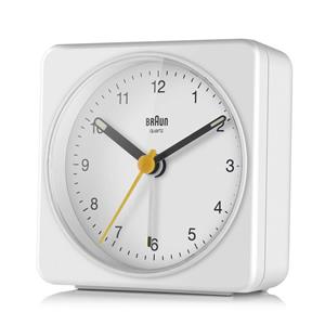 Réveil Braun carré blanc silencieux, XL 78mm, BC03W