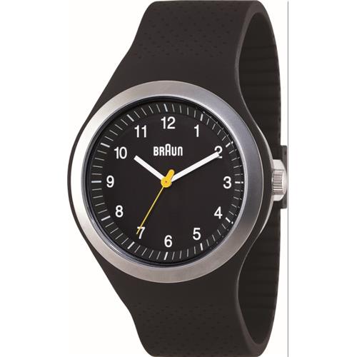 Montre Braun Sport Noire 46mm, bracelet caoutchouc, BN0111BKBKG