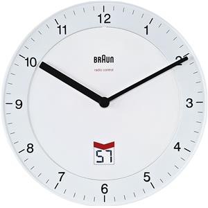 Pendule murale blanche Braun 20cm radio-pilotée, BNC006WHWH-RC