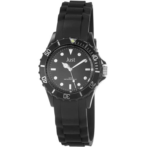 Montre Just fluo noire en silicone