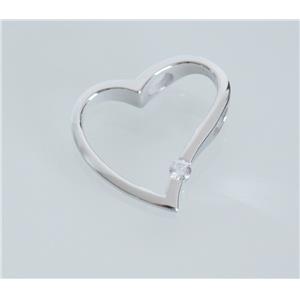 Pendentif coeur argent 925 avec zirconium - 48732