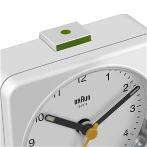 Réveil Braun carré blanc silencieux, XL 78mm, BC03W