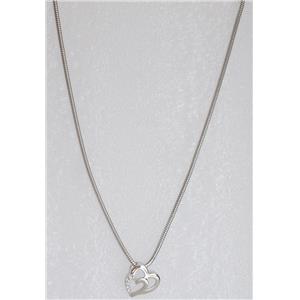 Pendentif double coeur argent 925 millièmes avec zirconiums - 49721