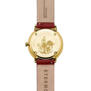 Montre dame NAOS XS EDITION FLORA hibiscus or - Bracelet cuir hibiscus S01-NDF29-KL16