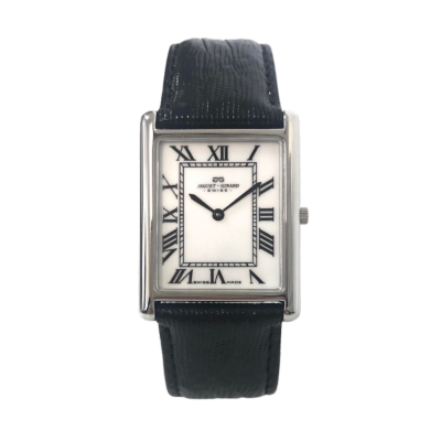 Montre suisse Jaquet Girard homme - boîtier rectangulaire - bracelet cuir noir Z170.020