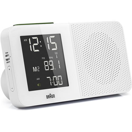 Radio-réveil blanc Braun radio-piloté à affichage digital, BC010WH-RC