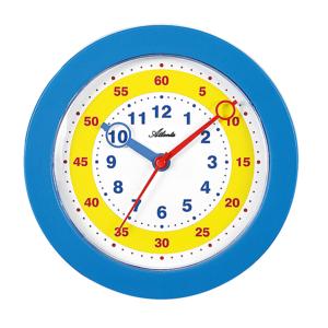  Horloge murale quartz Atlanta bleue cadran blanc/jaune pour enfants - 4481/5 
