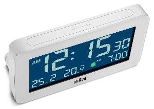 Réveil digital blanc Braun radio-piloté, BC10W-DCF