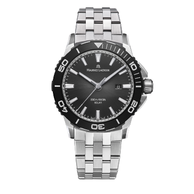 PONTOS S SOLAR noir acier 42mm  - PT1008-SSL22-330-1