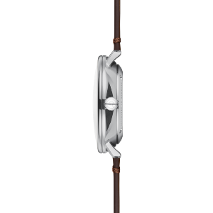 HAMBURG automatique argenté cuir vintage marron S02-HH47-VI11