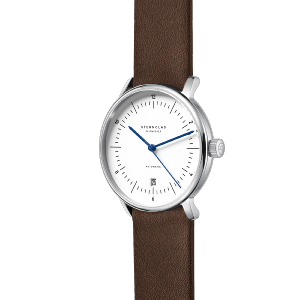 Montre NAOS AUTOMATIQUE white - cuir premium marron S02-NA44-PR04