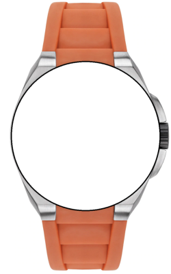 Bracelet de montre en silicone orange Junghans Spektrum Automatic découpe spéciale n°6285