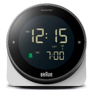 Réveil tactile digital blanc Braun, radio-piloté BC24W-DCF