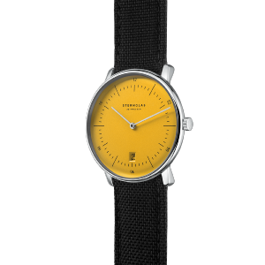 Montre NAOS Edition Yellow argenté-jaune - Bracelet cuir gris S01-NAY23-NY01