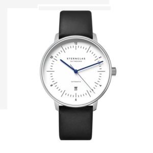 Montre NAOS AUTOMATIQUE white - cuir premium noir S02-NA44-PR07